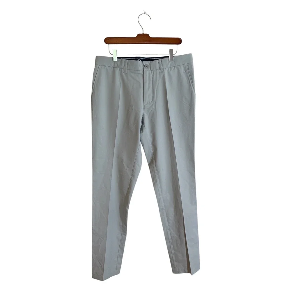 J.Lindeberg Elof Tight Light Poly Pants Light Blue 32/32 Mens Slim Golf Chinos